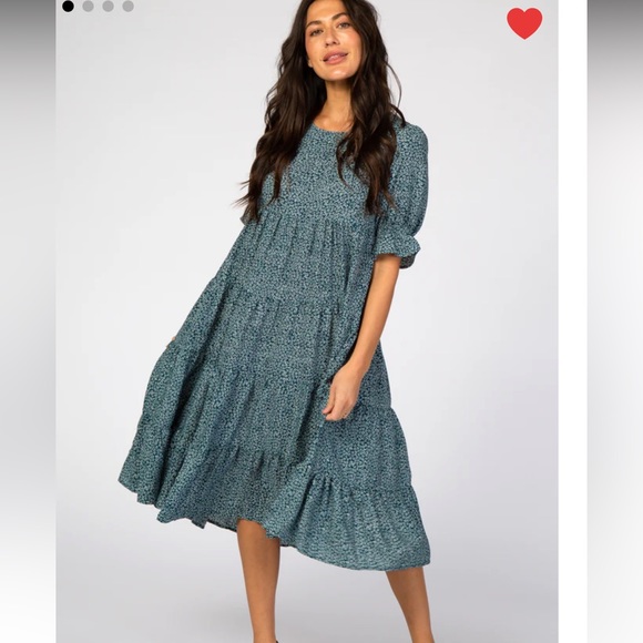 shop pink blush Dresses & Skirts - Floral tiered Maxi/MIDI Fall Dress from Shop Pink Blush cottage core